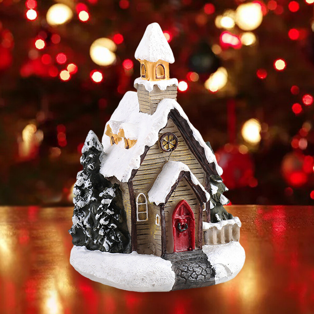 Blesiya 4x Christmas Scene Snow House LED Village Farmhouse | Lazada