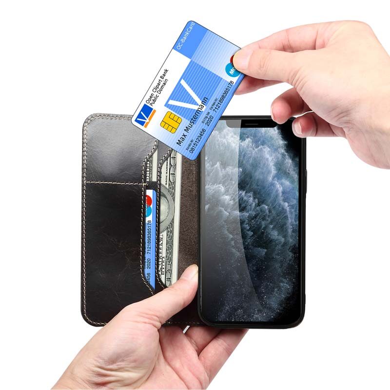 Bao Da Thật Cho iPhone 13 Pro Max IPhone13 Ốp Ví Mini Có Dây Đeo Tay