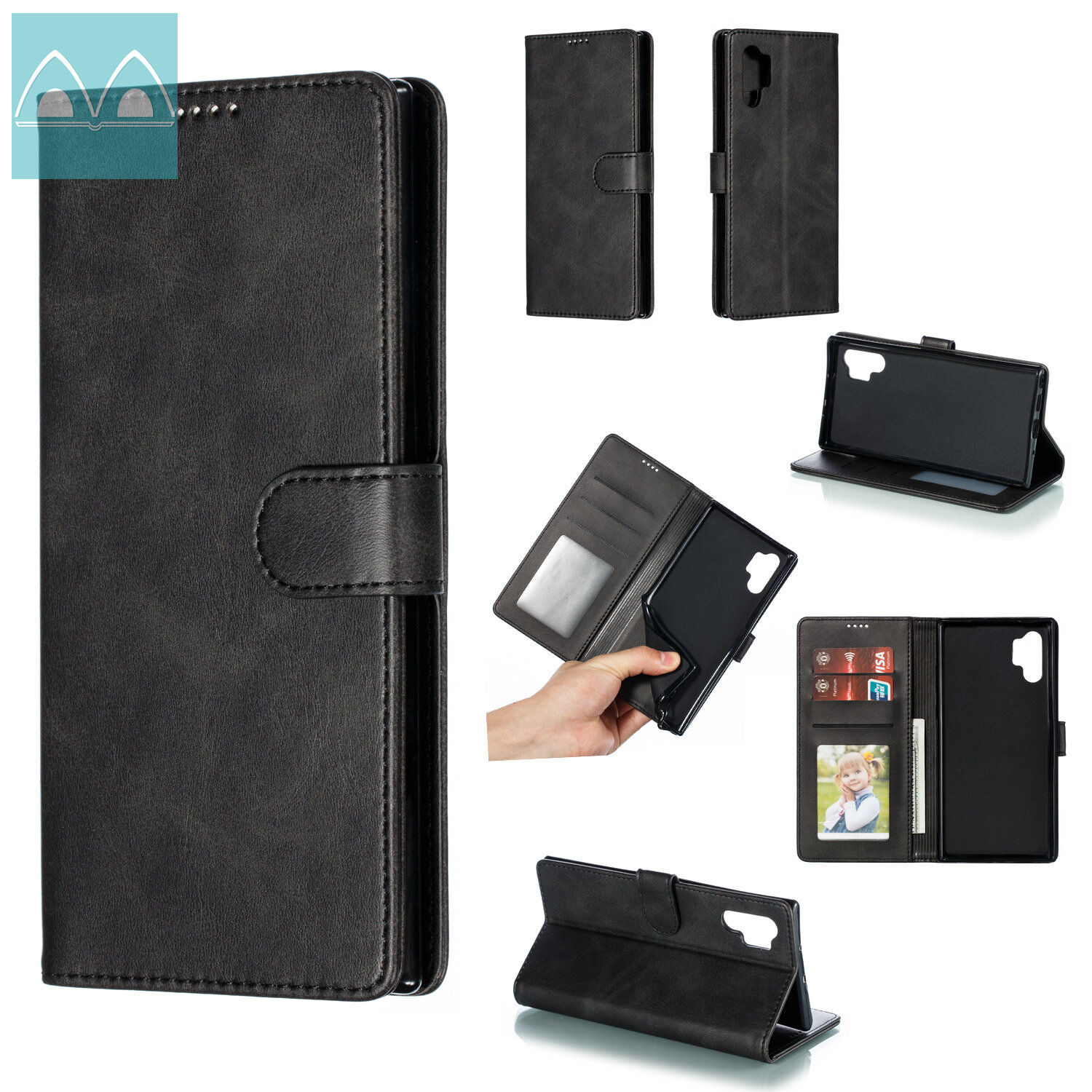 For Samsung Galaxy Note 8/Note 9/Note 10/Note 10 Plus Note 10+ Magnetic Flip Case Leather Phone Cover with Stand Card Slots Casing