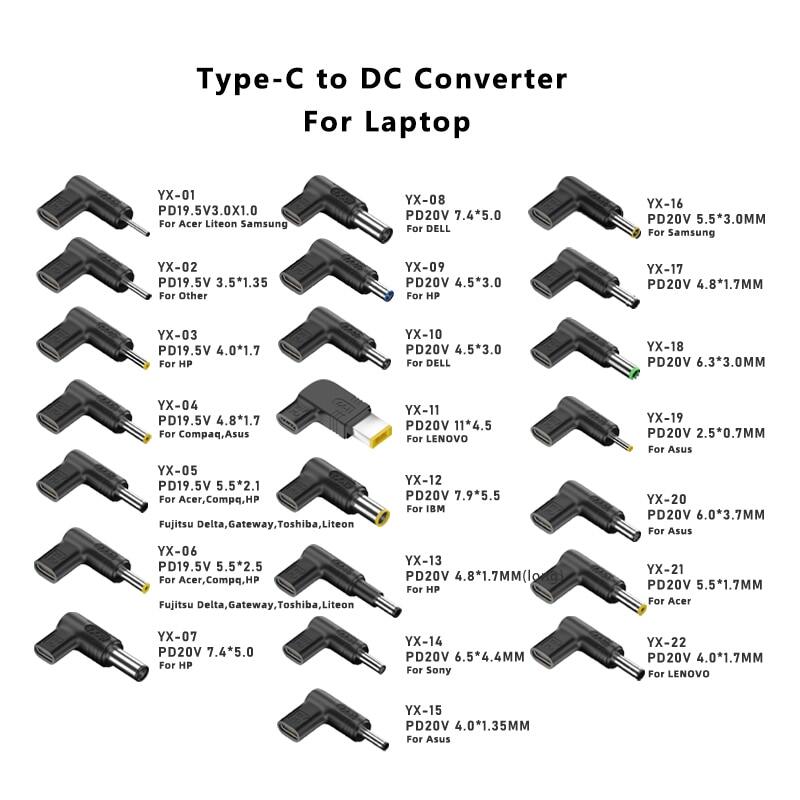 Pd 100W Loại C để máy tính xách tay phổ thông Bộ nạp điện Bộ biến đổi cho ASUS Lenovo HP Dell Acer USB của Samsung C Bộ chuyển đổi thiết bị sạc nhanh nối