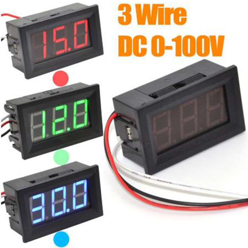 DC 4-30V 0.56 Inch 3 Wire LED Digital Voltmeter Voltage Meter Volt Instrument Tool DIY Home Use Three Digital DC Meter