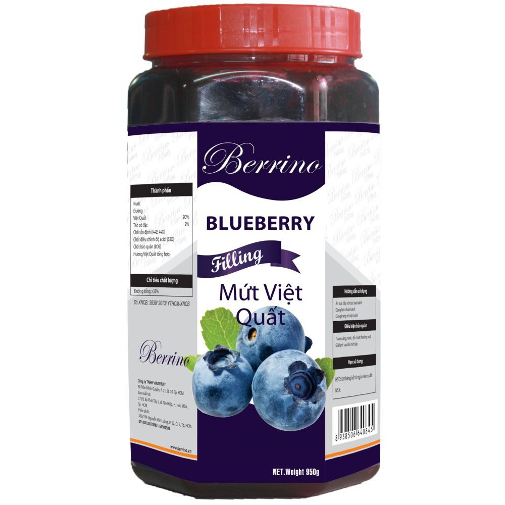 Mứt Berrino Việt Quất 950Gr