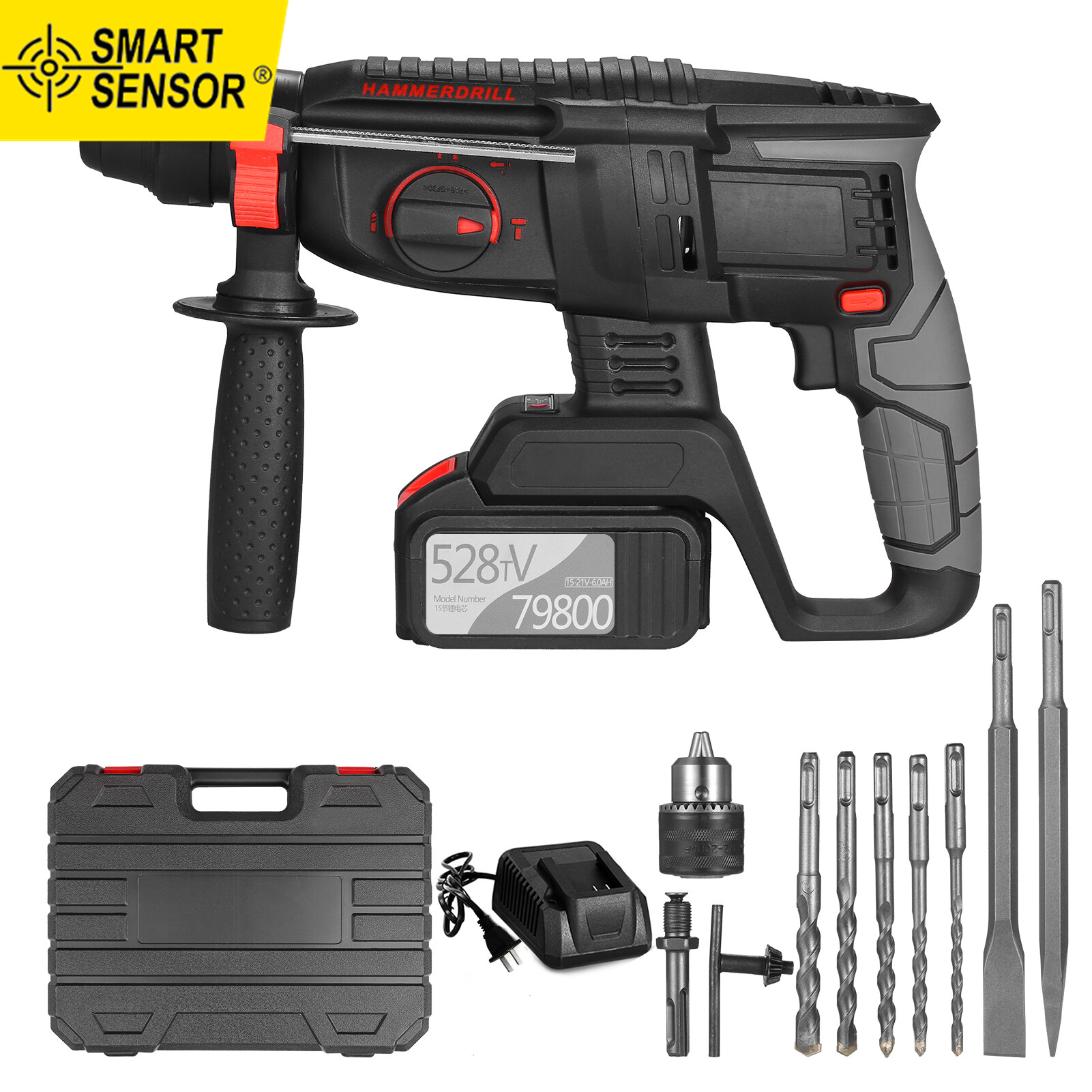 Safeyear 21V 1-Inch SDS-Plus Brushless Cordless Rotary Hammer Drill