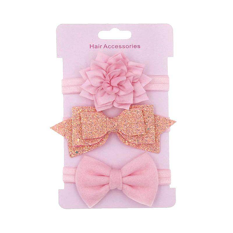 I Love Daddy&Mummy 3Pcs/set Glitter Bows Flower Baby Headband Newborn Baby Girl Headbands Princess Hair Accessories Girls Gift