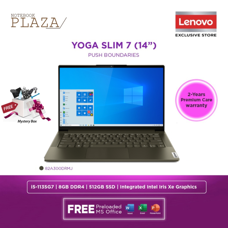 Lenovo Yoga Slim 7 14ITL05 82A300DRMJ 14 FHD Laptop Dark Moss ( i5-1135G7, 8GB, 512GB SSD, Iris Xe, W10, HS ) Malaysia