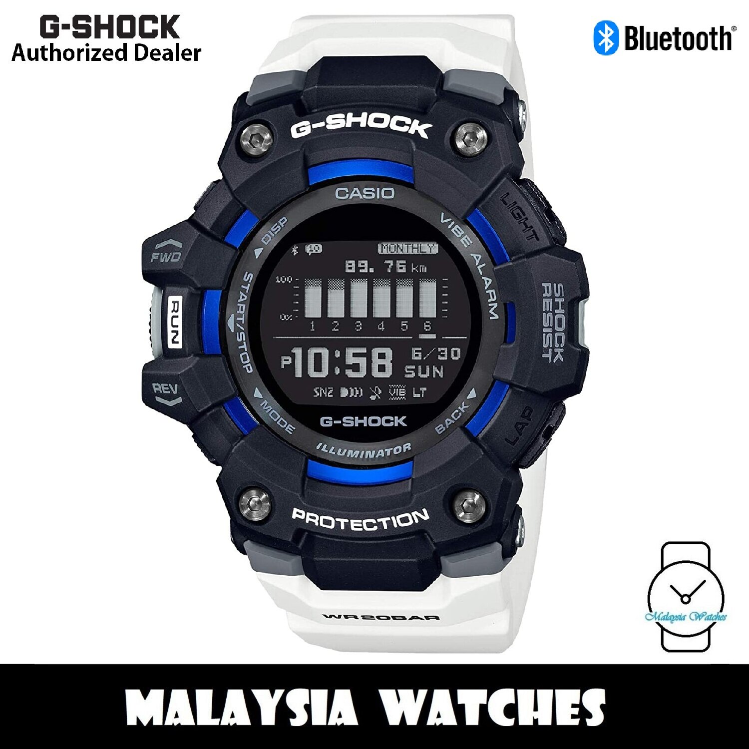 OFFICIAL WARRANTY) Casio G-Shock GBD-100-1A7 Digital Bluetooth