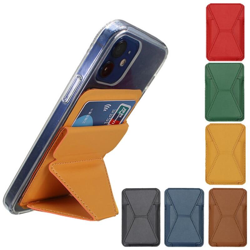 HOCE Wallet Stand Support Leather Magsafe Adsorption Card Holder Bracket Case Shell For iPhone 13 12 14 15 16 Pro Max 13 Mini Card Bag for Magsafing Magnet Cover Card Pocket
