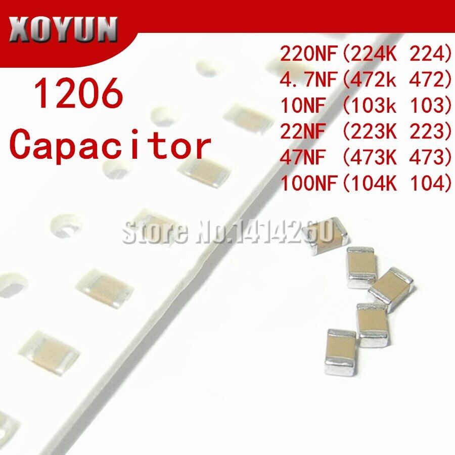 Multilayer ceramic capacitor 1206 X7R 0.1UF 100NF 104   100pcs