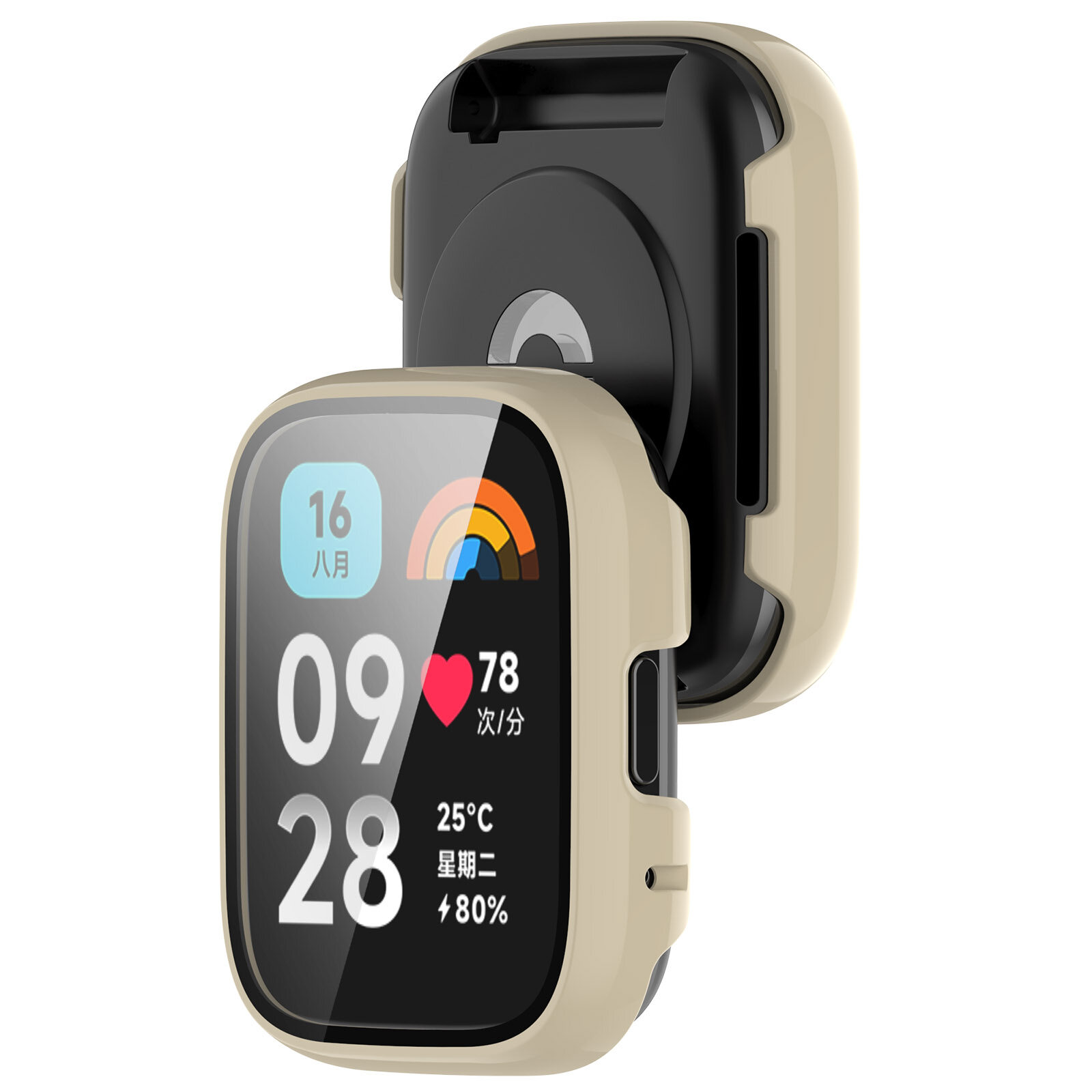 For Redmi Watch 3 Active / Watch3 Lite Hard PC Case Tempered Glass Screen Protector Protective Cover