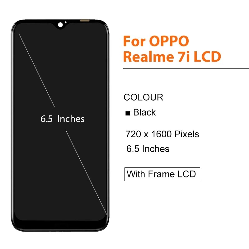 100% thử nghiệm cho OPPO Realme 7i RMX2103 Màn hình LCD Màn hình Màn hình cảm ứng linh kiện thay thế cụm Bộ số hóa