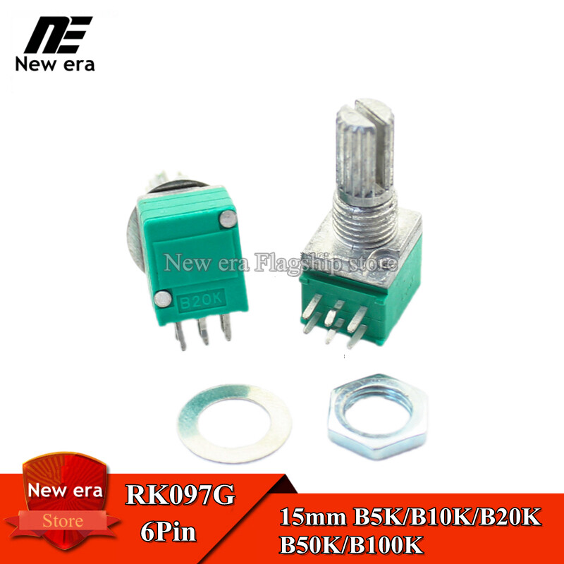 10Pcs RV097NS 6Pin 15mm B5K B10K B20K B50K B100K B500K Audio/power