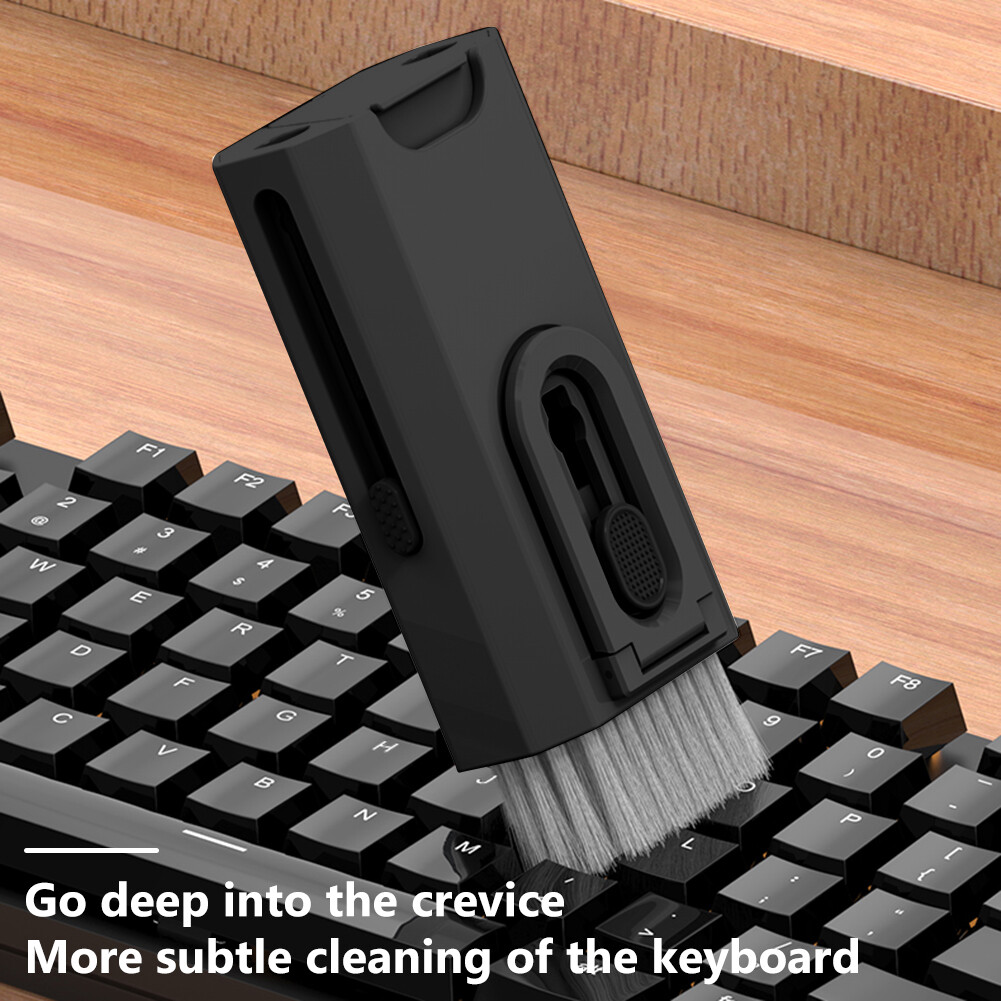8 in 1 Dust Removal Brush With Mobile Phone Holder Computer Keyboard Cleaner Built-in Key Puller Keyboard Cleaner Brush Kit Portable for Airpods Pro 2