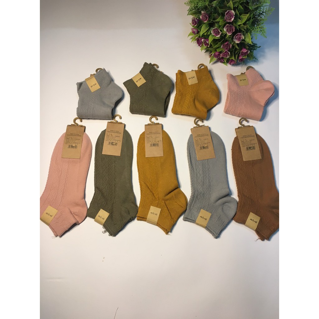 Set 10 Đôi Tất Len Gân Vặn Thừng Phong Cách Hàn Quốc - See Ever 20