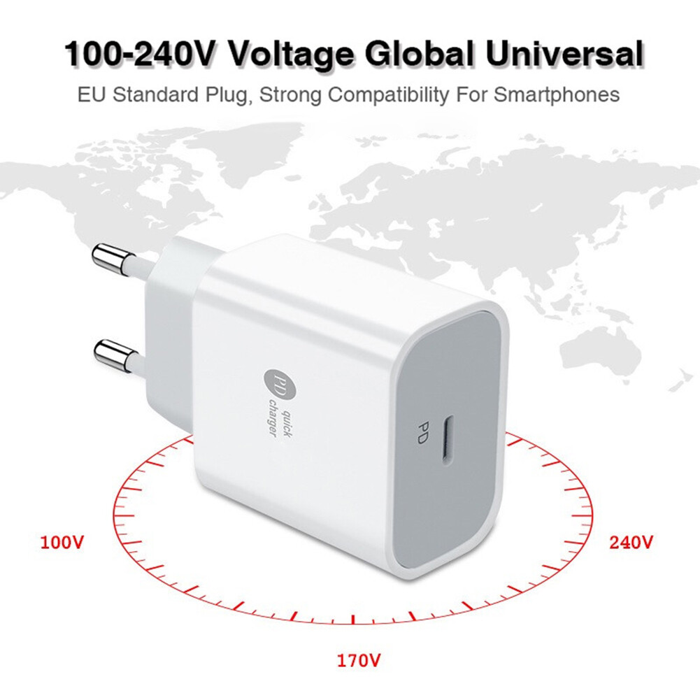 US EU Plug USB C Charger 20W PD Type C Wall Charger Adapter for iPhone 12