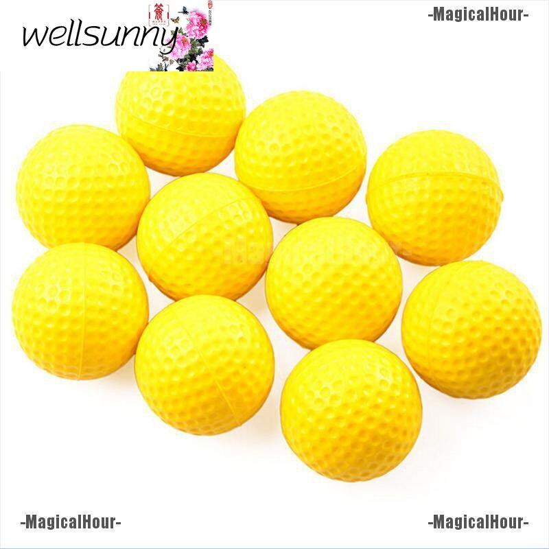 Wellsunny Sports&Fitness 10pcs Yellow Plastic PP Elastic Golf Practice Training Balls Training Aid