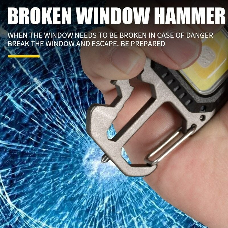 Portable Mini Multifunctional COB Keychain Light /USB Rechargeable Floodlight /Outdoor Work Camping Light