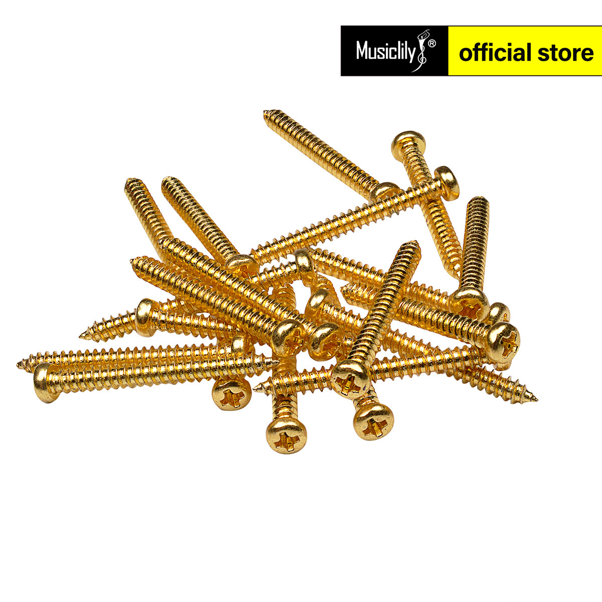 Musiclily Basic 2,6x26mm Metal Metric Thread Guitar Pickup Wood Mounting Screws for Single Coil / Humbucker Pickups (Set of 20)
