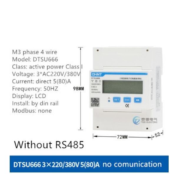 Chnt chint ddsu666 dtsu666 single phase din-rail meter 5a 1.5a power inverter electric meter