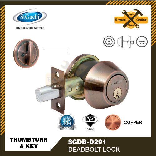 St Guchi Sgdb D261 Ss Thumbturn And Key Deadbolt Lock Key Lock St Guchi Lock House Door Lock Lazada 0350