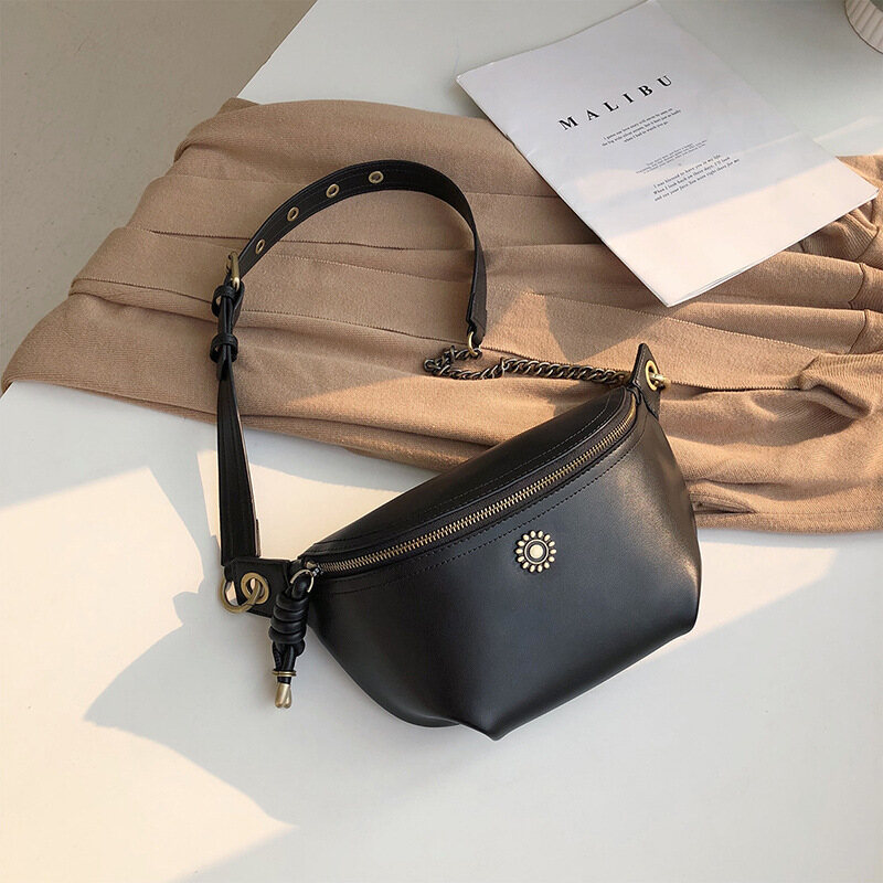 Dreamwise Shoulder Sling Bags for Women Genuine Cow Leather Chest Bag New Casual Korean Style Girl Fashion Waist Bags Ladies Crossbody Bag