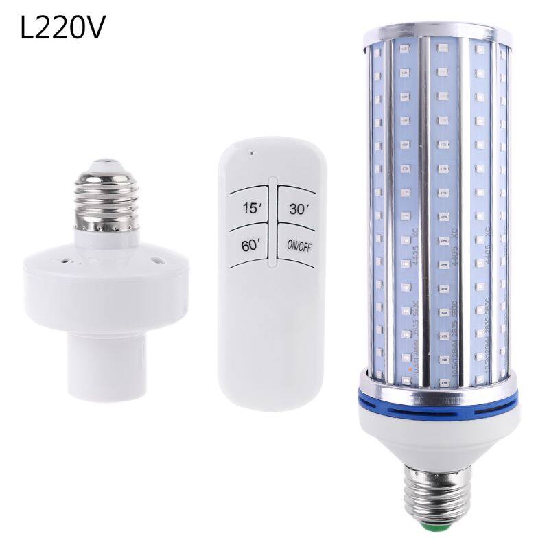 60W UV Germicidal light LED UVC Light Bulb Room E27 E26 Lamp 110V 220V 86-265V w/ Timing & Remote Control & Lamp Holder