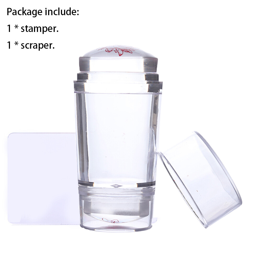 Con dấu silicon trong suốt con dấu con dấu đóng dấu móng tay thạch trong suốt bộ con dấu đóng dấu, công cụ mẫu làm móng chuyển in ba lan