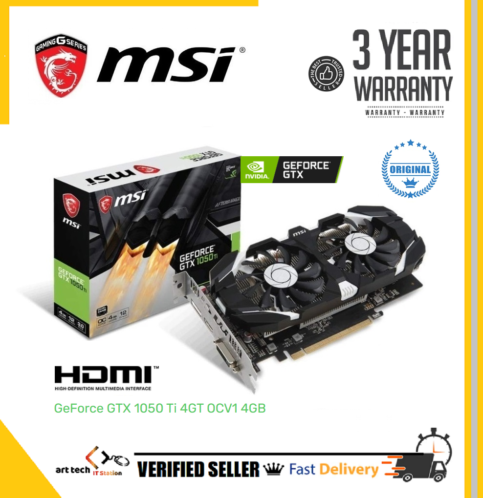 MSI GeForce GTX 1050 Ti 4GT OCV1 4GB Graphics Card - GTX1050TI | Lazada