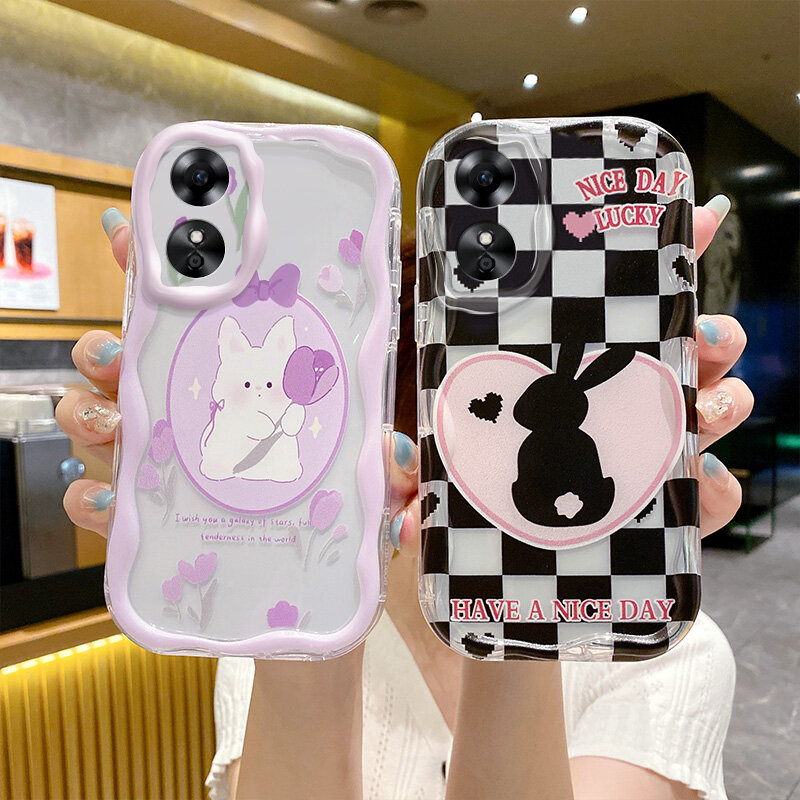 OPPO A17k Case For OPPO A17 / OPPO A17K【New soft case cartoon New Year Style camera protection phone case cover 】