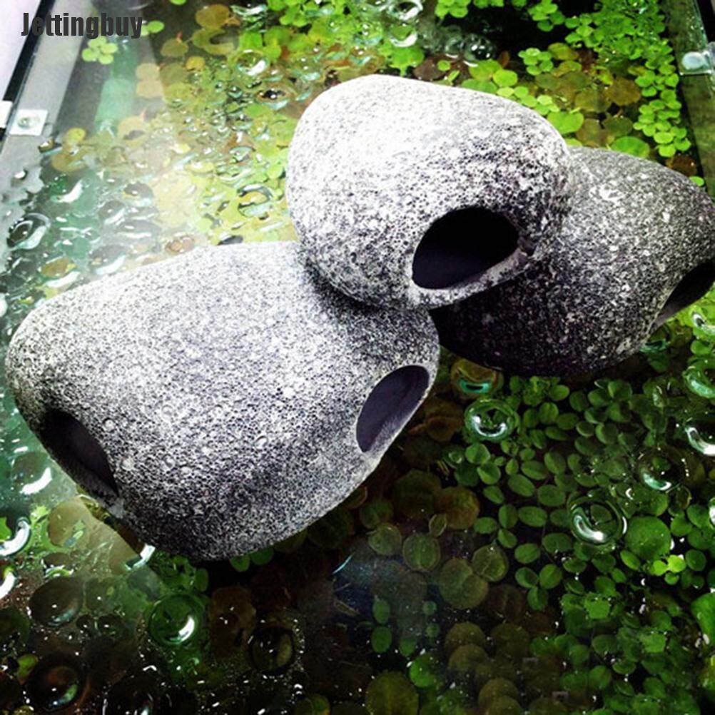 Hot Ceramic Rock Cave Ornament Stones For Fish Tank Filtration Aquarium