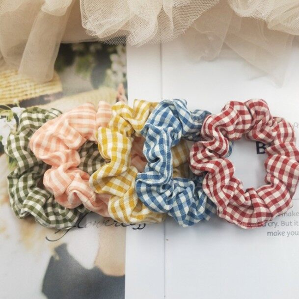 Scrunchie - dây cột tóc hot ulzzang hoạ tiết caro nhiều màu p068