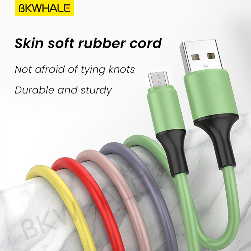 BKWHALE Macaron Silicone Charge cable Micro USB Charging Cables
