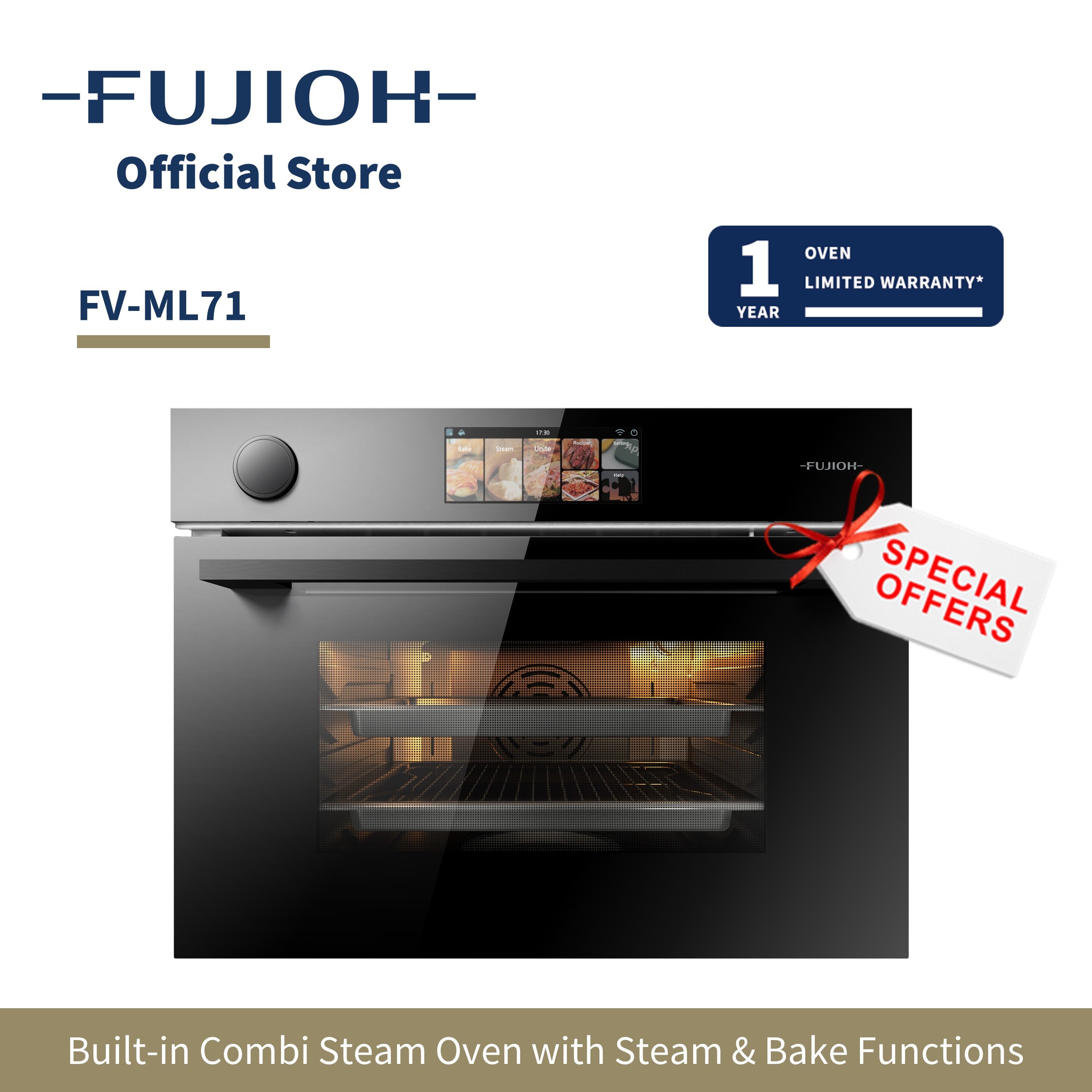 [PROMO] FUJIOH FVML71 Builtin Combi Steam Oven (45L) Lazada