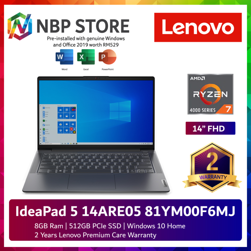 Lenovo IdeaPad 5 14ARE05 81YM00F6MJ 14 FHD Laptop Graphite Grey ( Ryzen 7 4800U, 8GB, 512GB SSD, ATI, W10, HS ) Malaysia