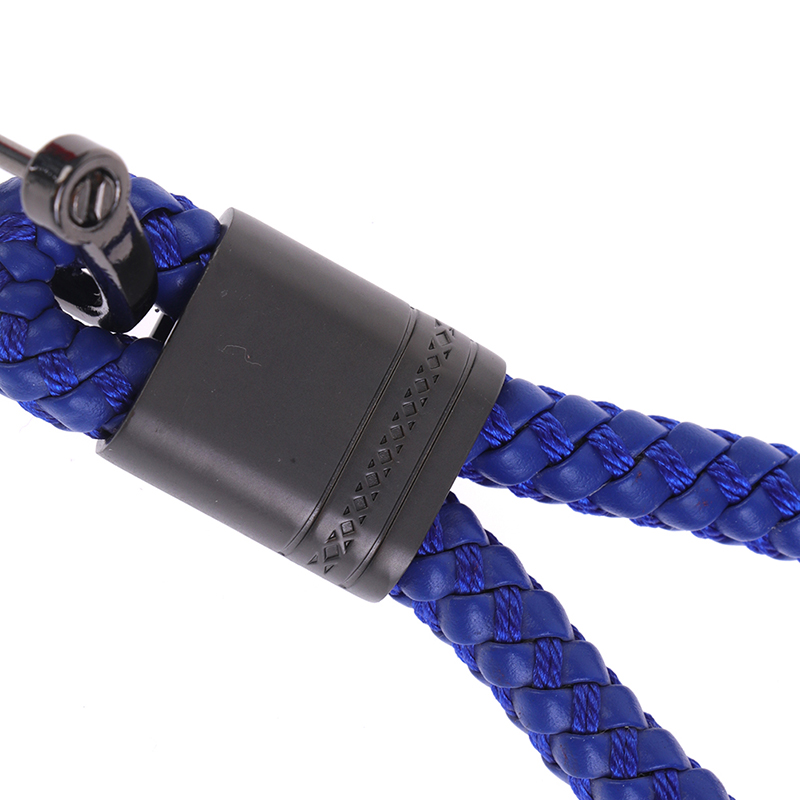 Woven Leather Wristlet Key Chain