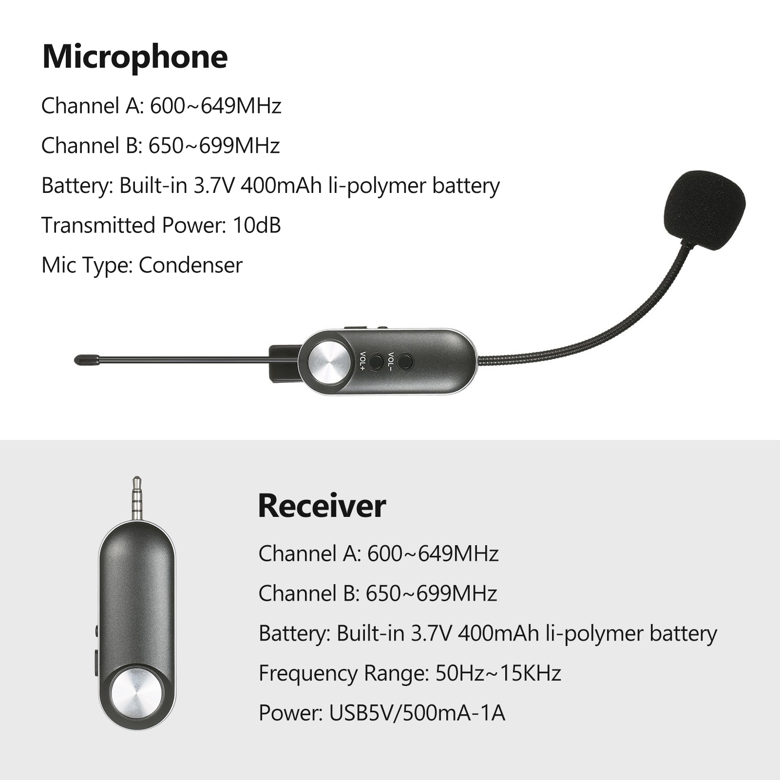 keykits-Headset Wireless Microphone Instrument Mic Omni-directional Hifi Microphone Wireless Instrument Microphone System Receiver & Transmitter UHF Clip Type Mic+Receiver for Sax Saxophone French Horn Trumpet Trumbone