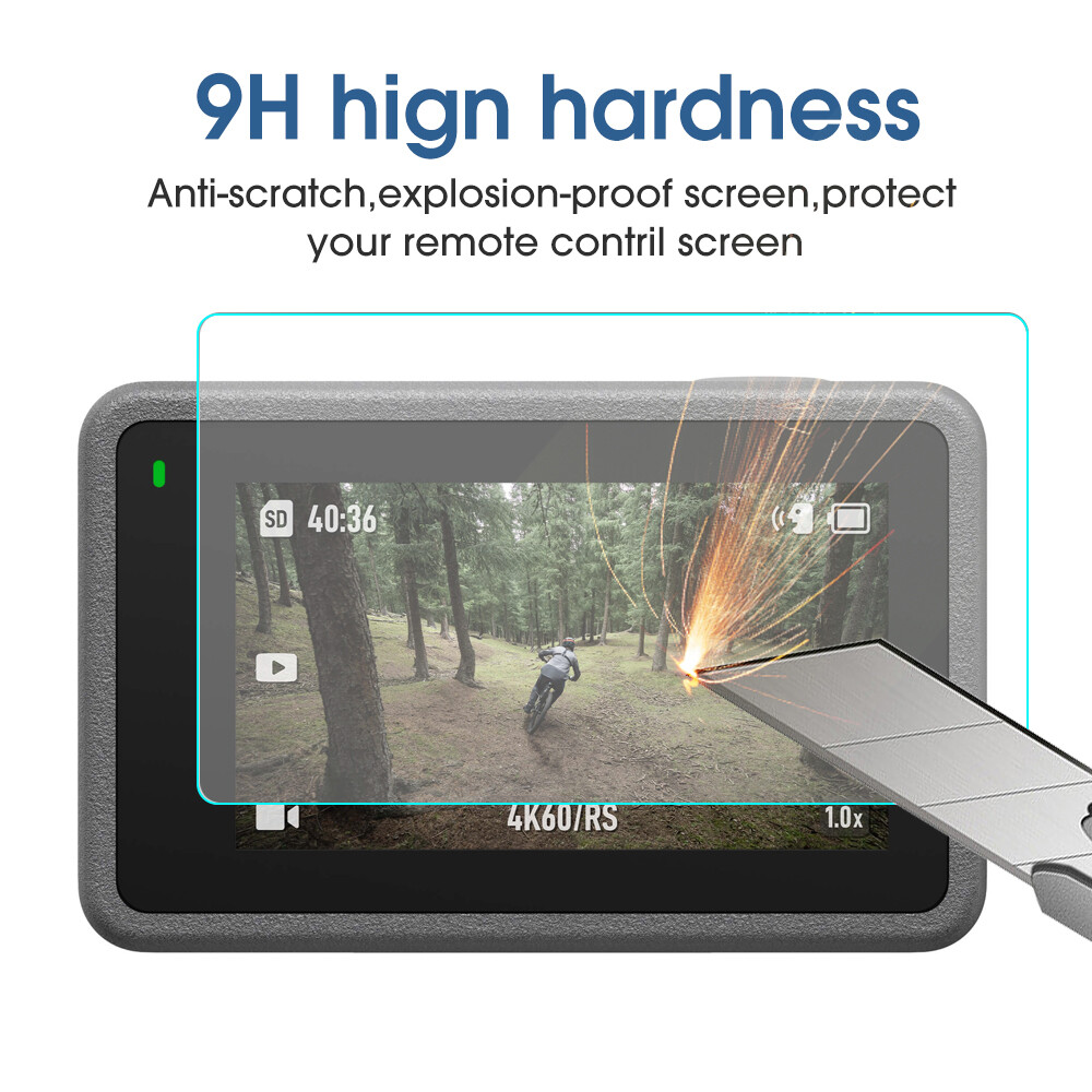 HD Transparent Anti-Scratch Anti-Drop Anti-fingerprint Action Camera Screen Protector Compatible with DJI OSMO Action4 Planar Tempered Film