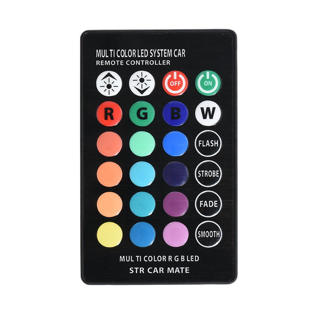 2PCS 6SMD RGB LED T10 5050 Multi Color Light Car Wedge Remote Control Bulbs