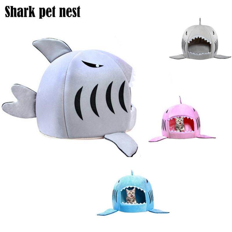 Dozzlor Shark Nhà Cho Mèo Giường Giỏ Nhà Thú Cưng Ngủ Cá Mập Mèo Thảm Tổ Chim Túi Ngủ Chó Nhỏ Vừa Chăn Lounger Cho Động Vật