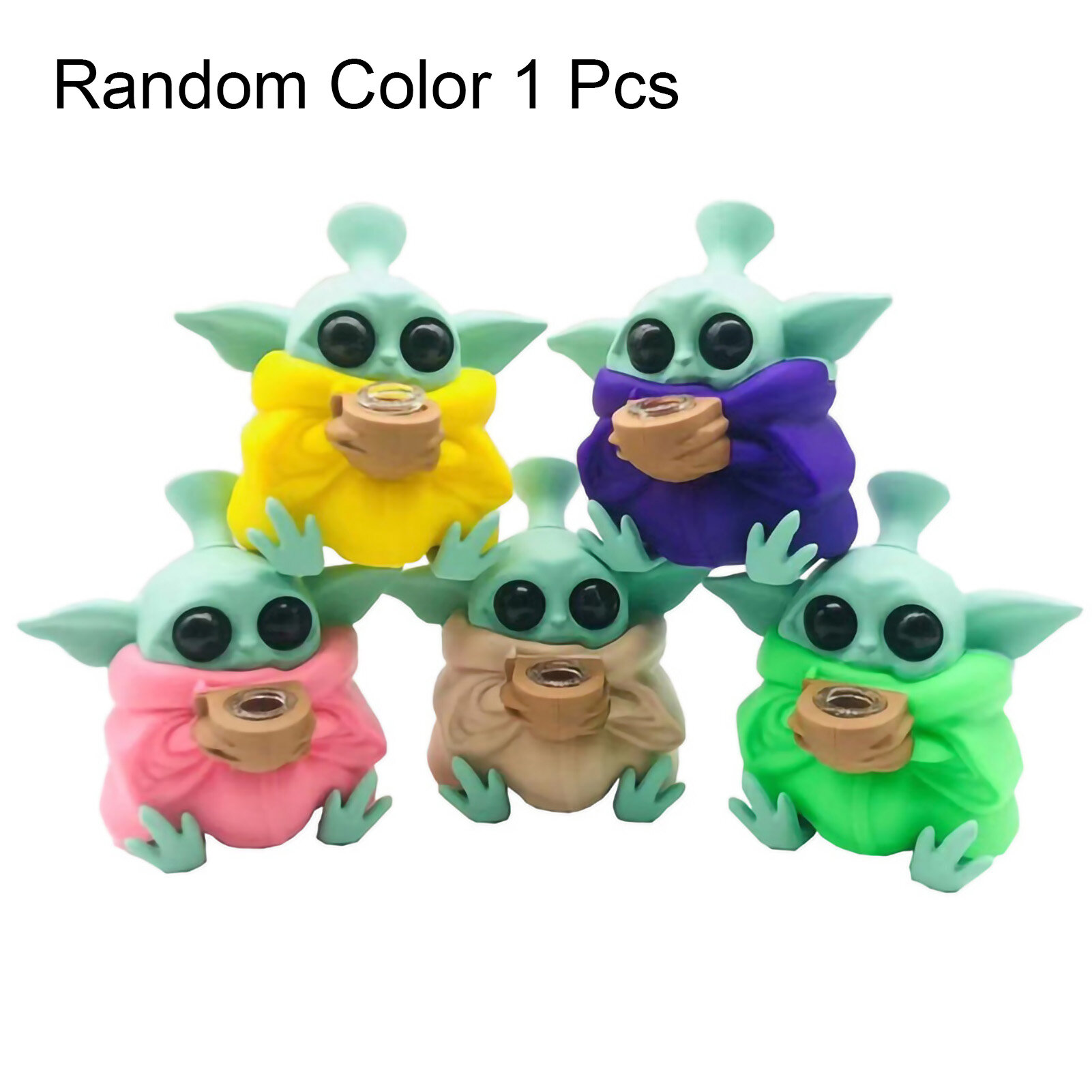 Sanwood® Star War Figure Mini Desktop Decoration Silicone Baby Yoda Pipe Figure Model Toy Children Gift Star War Model
