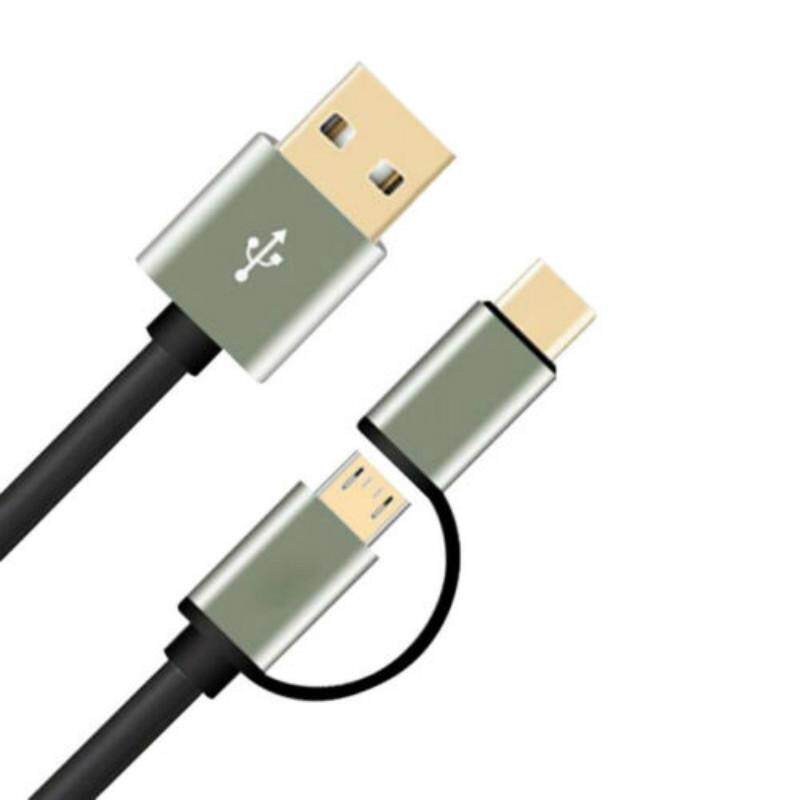 2 Pcs Bold Data Line Penguatan Line 2in1 Mikro USB untuk Android OTG Gratis Teleskopik Kabel Per Tipe C 3.0 USB-C Kabel Charger Cepat untuk Samsung s9 untuk HuaweiP20 P30 Pro Matebook Di Mobil