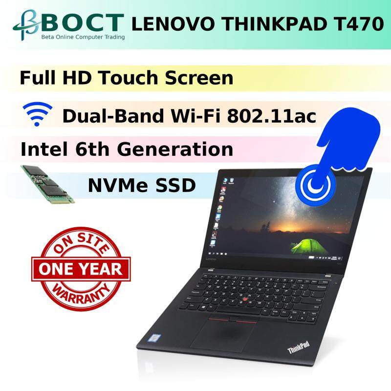 Business Class Lenovo ThinkPad T470 / Onsite Warranty until NOV 2020 / Touch Screen Full HD / Intel 6th Gen / NVMe SSD / Wireless Dual-Band AC / Windows 10 Pro (Refurbished) Malaysia