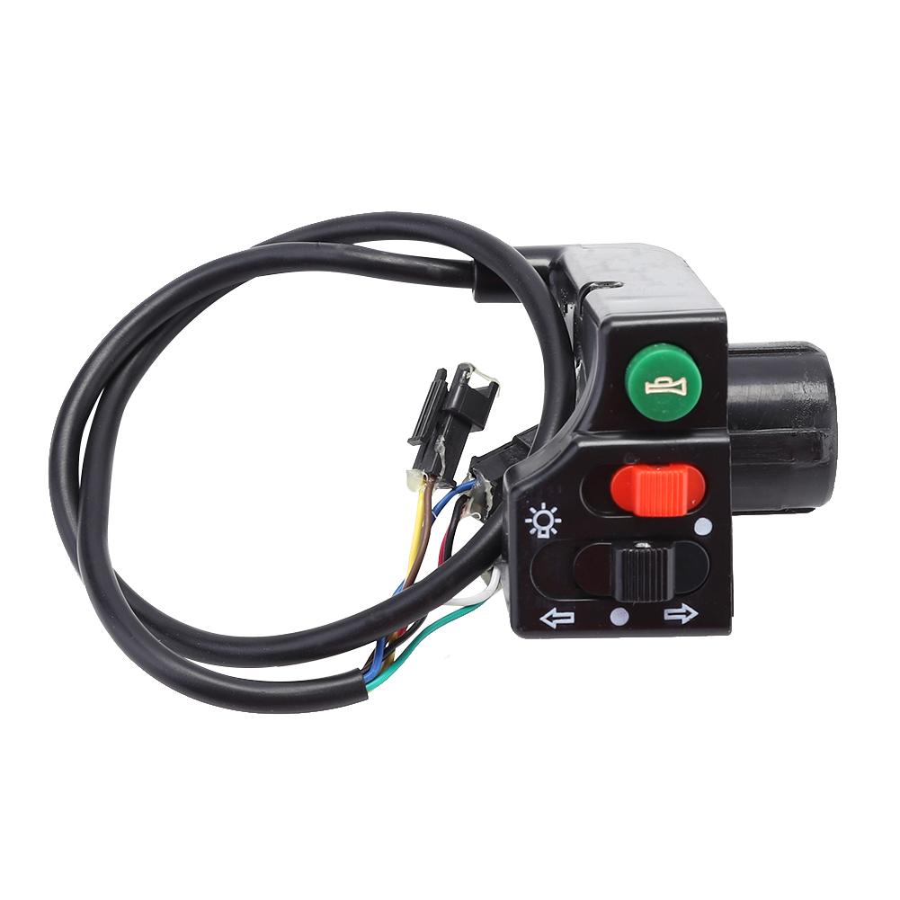 Đèn Báo Rẽ Xe Đạp Điện Ebike Nút Công Tắc Còi Đèn Pha Màu Đen