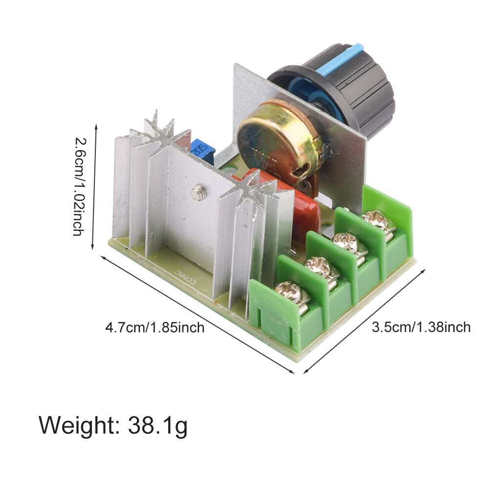 SeasBoat AC 50-220V 2000W SCR Bộ Điều Chỉnh Điện Áp Công Tắc Nhiệt Độ Bộ Điều Khiển Tốc Độ Động Cơ Potentiometer Light Dimmer