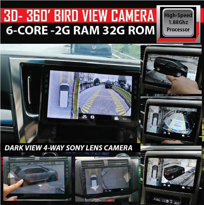 R1 9/10.1'' 360 camera Android player / 6 core / SONY 4K SURROUND