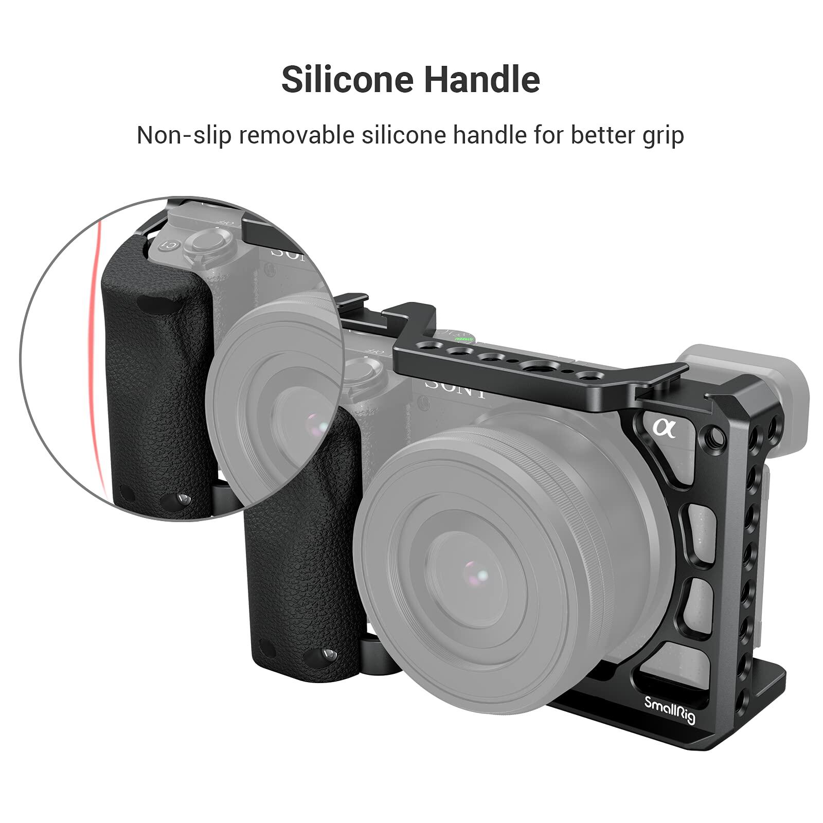 SmallRig Khung máy ảnh A6400 có tay cầm bằng silicon cho Sony A6100 / A6300 / A6400 3164