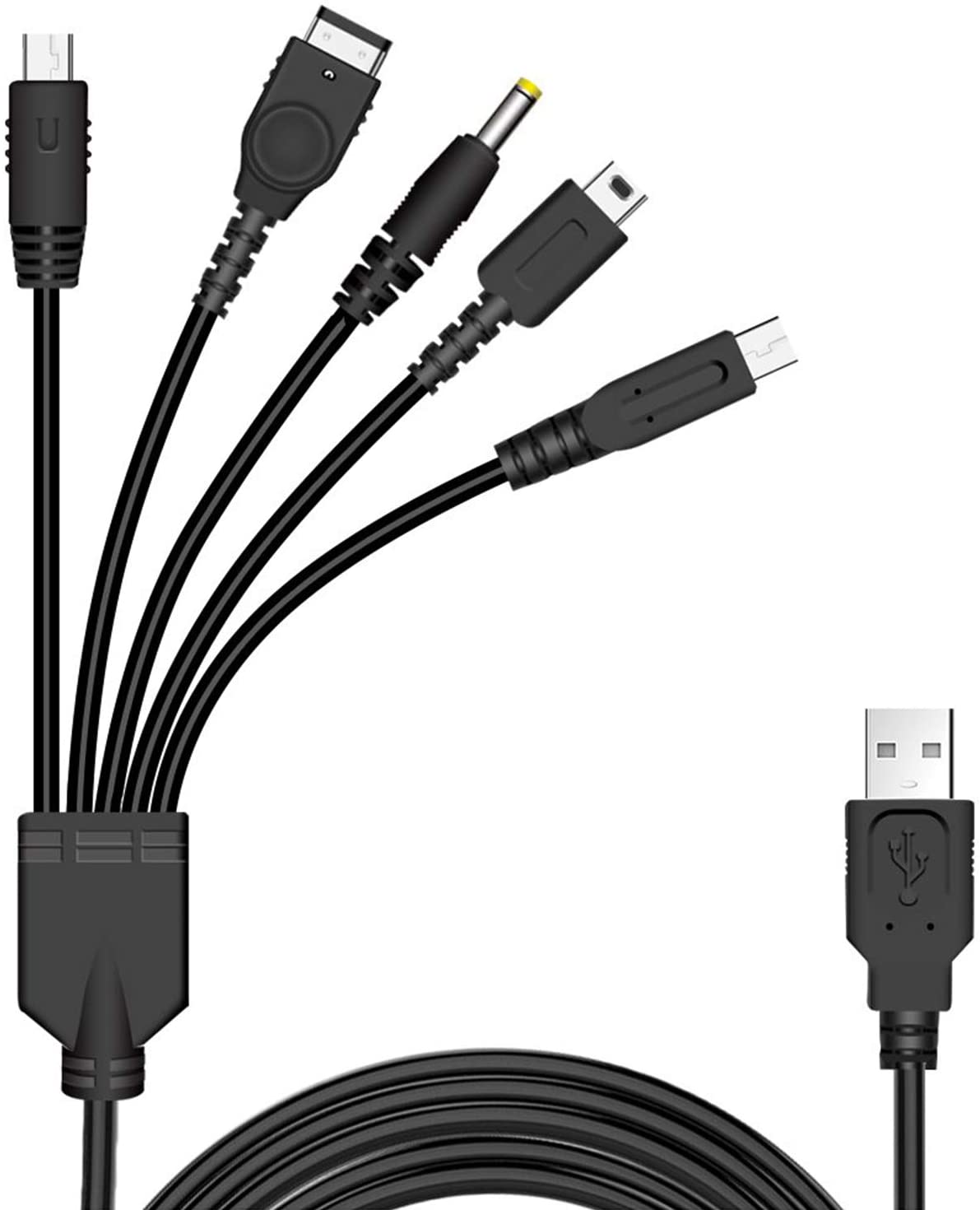 5 in 1 usb charger cable cord for nintendo ds lite/nds/wii u/gameboy advance sp/new 3ds xl/new 3ds/3ds xl/3ds/2ds/dsi xl/psp 1000 2000 3000