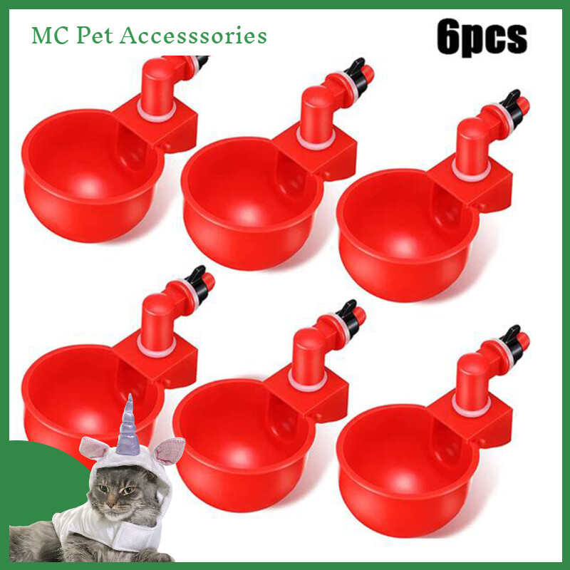 6pcs Chicken Drinking Bowl Poultry Automatic Drinking Fountain Drinking Cup For Ducks Turkeys Birds