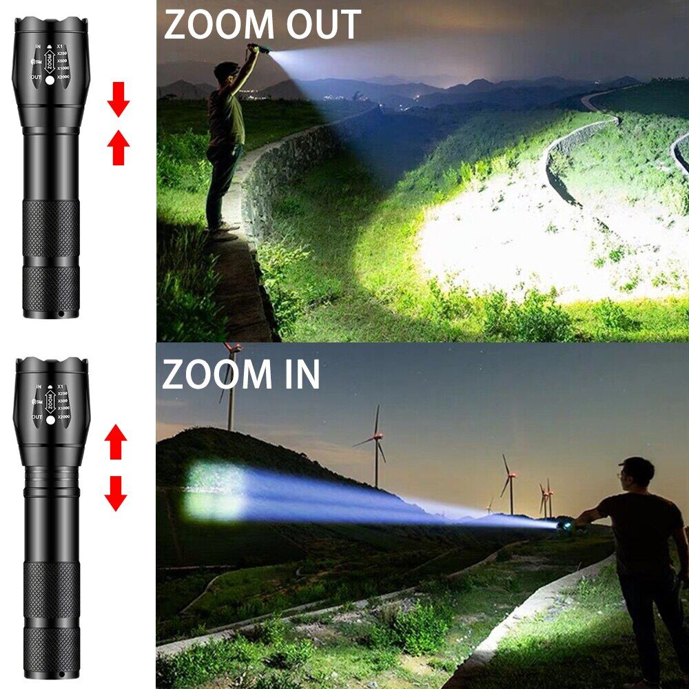T6 đèn pin led có thể sạc lại với công suất lớn đèn pin đèn pin siêu sáng ánh sáng chiến thuật đèn flash không thấm nước đèn cảm ứng cầm tay nhẹ đèn pin led đèn pin mini đèn báo nguy có thể sạc lại đèn pin thu phóng được đèn câu cá