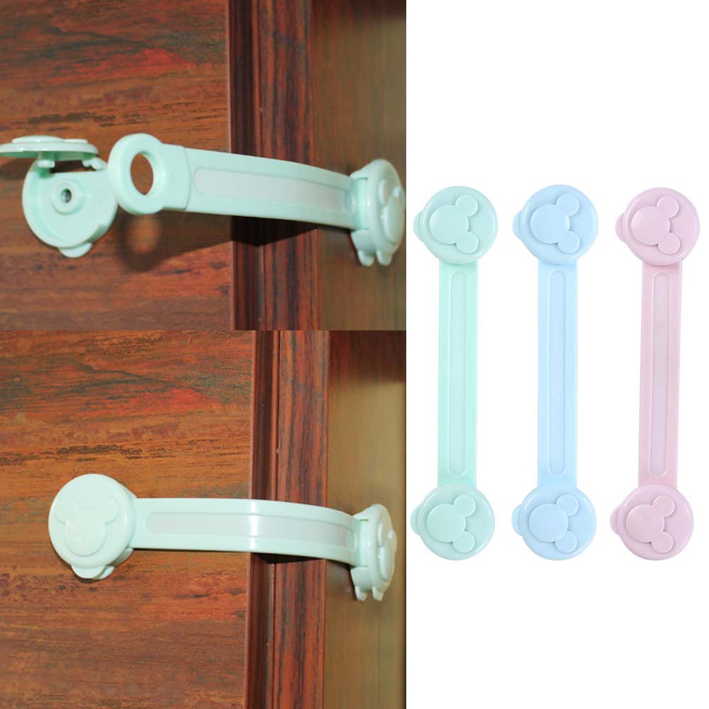 PLANTD Baby Children Refrigerator Furniture Sliding Door Kids Cartoon Mouse Drawer Safety Lock Care Products Cabinet Lock Locks Strap