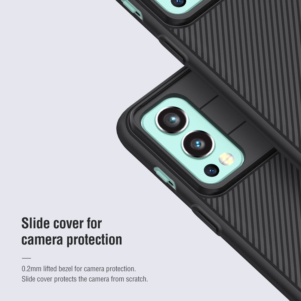 RonRun Cover Per OnePlus Nord 2 5G - Custodia Ibrida 2 In 1 TPU Morbido E Plastica Rigida Antiurto Con Supporto Integrato - Nero - 2